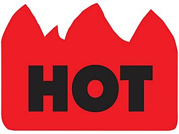 Flame Labels - "Hot", 1 1/2 x 2" S-248