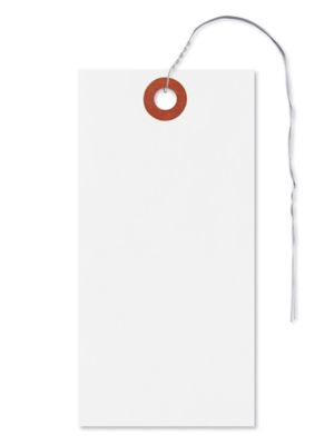 White HDPE Tags - #5, 4 3/4 x 2 3/8", Pre-wired S-24927
