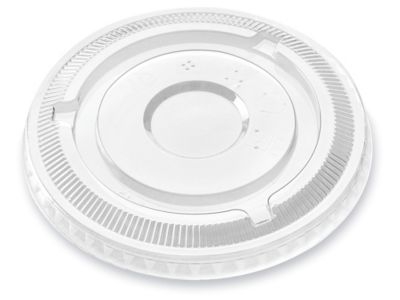 Uline Crystal Clear Plastic Lid - 16 & 24 oz, Flat, No Hole S-24930