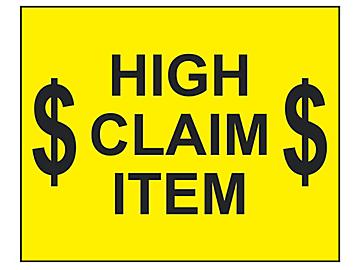 Jumbo Pallet Protection Labels - "High Claim Item", 8 x 10"
