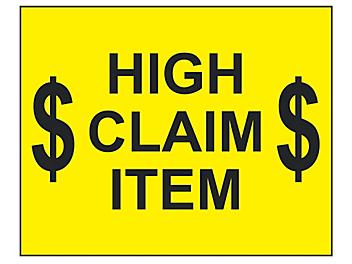 Jumbo Pallet Protection Labels - "High Claim Item", 8 x 10" S-24933