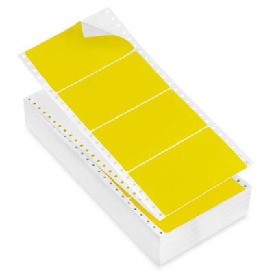 Uline Pinfeed Computer Labels - Fluorescent Yellow, 5 x 2 15/16 S