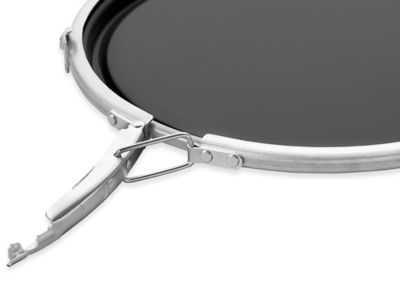 Steel Pail Lever Lock Lid - Lined, Black S-24964BL - ULINE