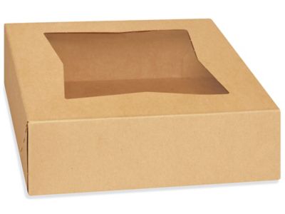 Window Cake Boxes - 4 1/2 x 4 1/2 x 4 1/2, White S-17565 - Uline