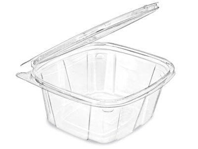 Clear Hinged Take-Out Containers - 33 oz, 3 Compartment - ULINE - Carton of 250 - S-25052