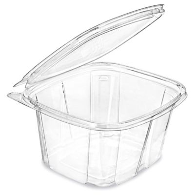 SafePro TE16 16 Oz Tamper Evident Clear Plastic Container with Hinged Lid,  240/CS