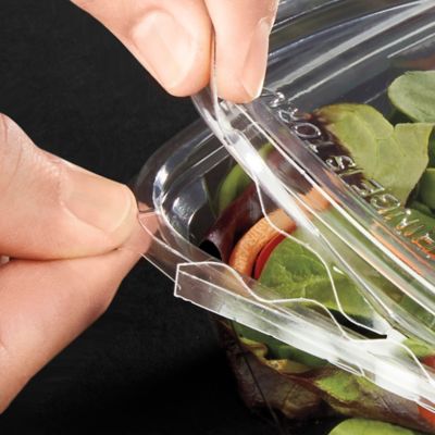 Clear Plastic Hinged Salad Container Disposable Plastic 32oz Salad