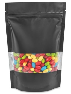  Matte Stand-Up Barrier Pouches with Window - 6 x 9 x 3"