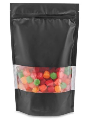  Matte Stand-Up Barrier Pouches with Window - 7 x 11 1/2 x 4"