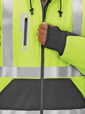 Class 3 Hi-Vis Polar Soft Shell Jacket - Lime, 2XL S-25074G-2X - ULINE