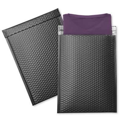 Matte Glamour Bubble Mailers - 13 x 17 1/2", Black S-25076BL