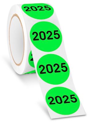 Year Inventory Labels "2025", 2" Circle S25078 Uline