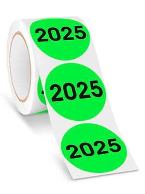 Year Inventory Labels "2025", 3" Circle S25079 Uline