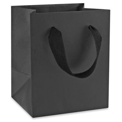 Ribbon Handle Eurototes - 5 x 4 x 6", Mini, Black S-25096BL