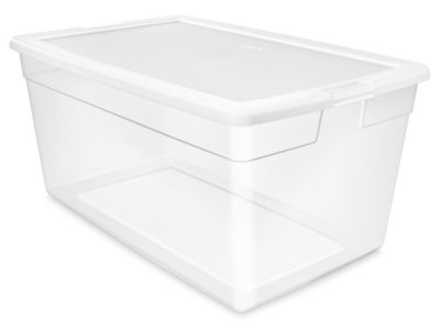 Plastic Storage Container - 30 x 19 x 14, 90 Quarts - ULINE - Carton of 4 - S-25104