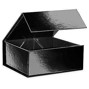 Magnetic Gift Boxes - High Gloss, 3 5/8 x 3 1/2 x 1 1/2", Black S-25108BL