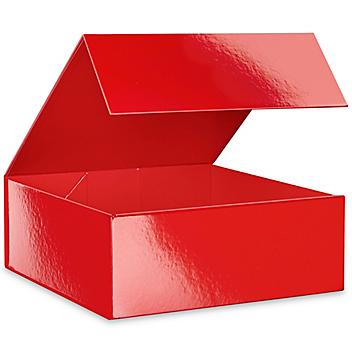 Magnetic Gift Boxes - High Gloss, 12 x 12 x 4 1/2", Red S-25109R