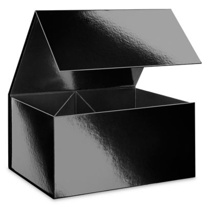 Black/Metallic Silver – 6x6x5″ High Gloss Gift Box – GUSS Apparel