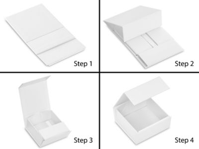 8 x 8 x 3-1/8 Matte White Magnetic Lid Gift Boxes