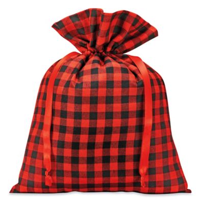Jumbo Gift Bags - 9 1/2 x 12 1/2", Red Plaid S-25115RPL