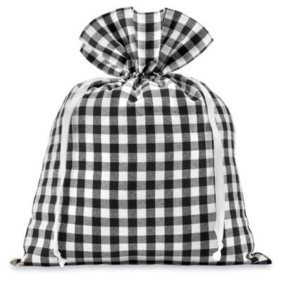 Jumbo Gift Bags - 12 x 16", White Plaid S-25116WPL