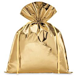 Jumbo Gift Bags - 16 1/2 x 22, Gold S-25117GOLD - Uline