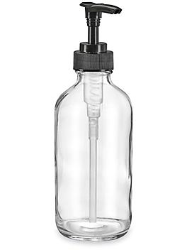 Glass Pump Bottles - 8 oz, Clear S-25124C