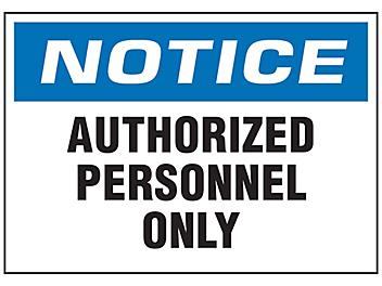"Authorized Personnel Only" Decals - 3 1/2 x 5" S-25128-1
