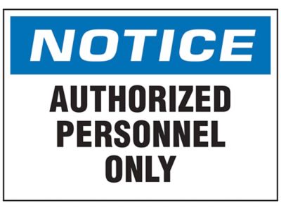 "Authorized Personnel Only" Decals - 5 x 7" S-25128-2