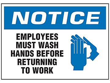Etiqueta Adhesiva "Employees Must Wash Hands"