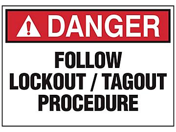 Etiqueta Adhesiva "Follow Lockout / Tagout Procedure"