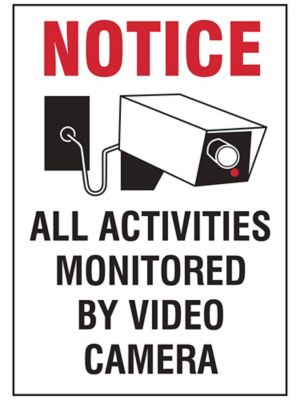  "Monitored By Video Camera" Decals