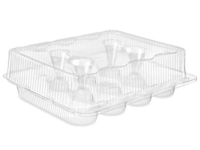 InnoPak 12 Compartment Clear Hinged High Dome Cupcake Container - 100/Case