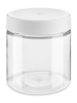 4 Oz. Clear Plastic PET (BPA Free) Jar w/ White Plastic Screw On