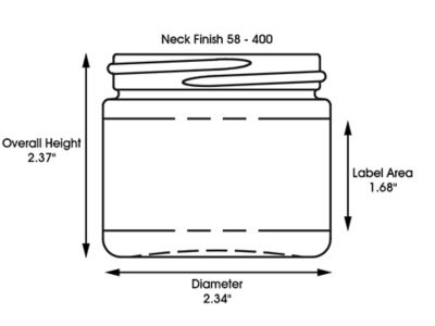 Clear PET Straight-Sided Plastic Jars - 4 oz, White Cap S