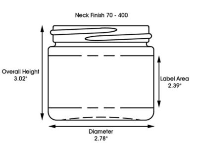 08 oz Clear Basic Plastic Jar - 70/400