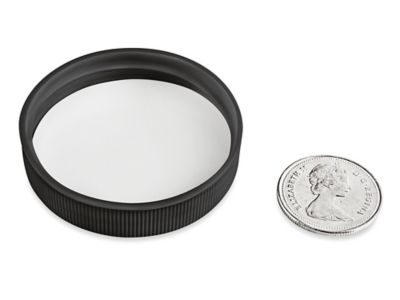 Ribbed Polypropylene Caps Bulk Pack - 48/400, Black S-25199B