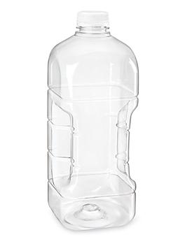 Clear Plastic Juice Bottles - 64 oz, White Cap S-25232W