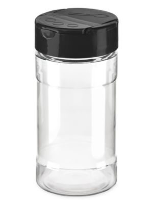 8 oz Clear PET Spice Bottles w/ Red Pressure Sensitive Lined Caps