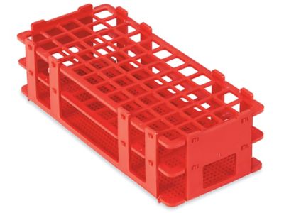 Test Tube Rack - For 16 mm Tubes, 60 Places, Red S-25268R - Uline