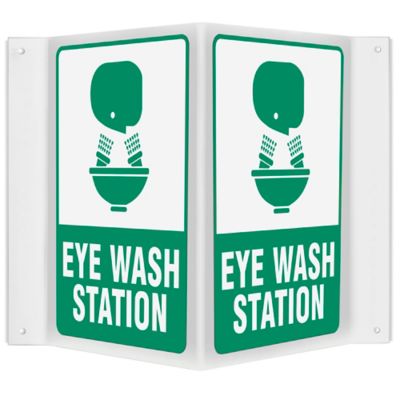 Projecting Sign - "Eye Wash Station", 3-Way S-25336