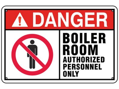 "Boiler Room Authorized Personnel Only" Sign - Aluminum S-25337A