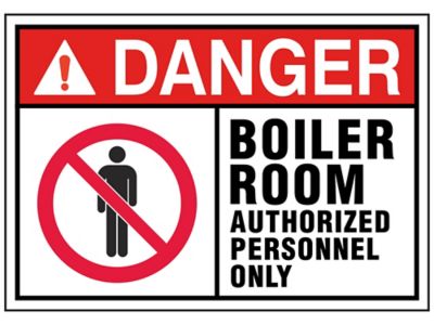 "Boiler Room Authorized Personnel Only" Sign - Vinyl, Adhesive-Backed S-25337V