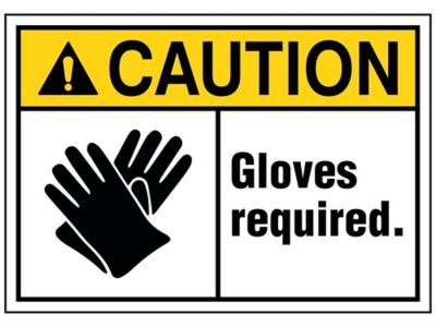"Gloves Required" Sign - Vinyl, Adhesive-Backed S-25338V