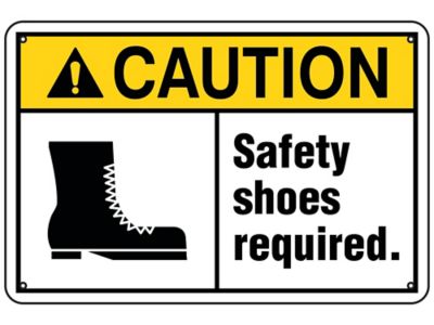 Señalamiento "Safety Shoes Required" Aluminio S25339A Uline