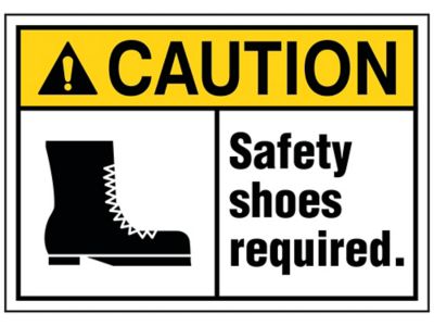 "Safety Shoes Required" Sign - Vinyl, Adhesive-Backed S-25339V