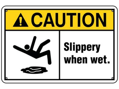 Slippery When Wet Sign Aluminum S 25340a Uline