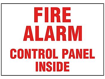 "Fire Alarm Control Panel Inside" Sign