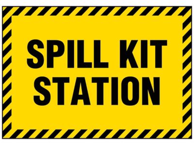 "Spill Kit Station" Sign Vinyl, AdhesiveBacked S25344V Uline