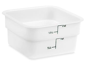 Cambro&reg; Square Food Storage Containers - 2 Quart, White S-25370